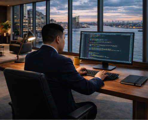 Michael Chang im Büro